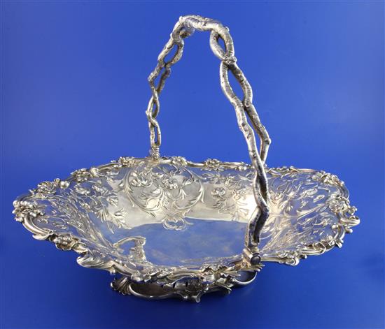 A good Victorian silver fruit basket by John Samuel Hunt, (Hunt & Roskell late Storr, Mortimer & Hunt), 48 oz.